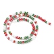Brins de perles de verre électrolytiques opaques sur le thème de Noël X-GLAA-P056-4mm-A02-2