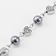 Chaînes en perles de verre rondes manuelles pour fabrication de bracelets et colliers AJEW-JB00077-02-1