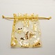 Gold Rectangle Jewelry Packing Drawable Pouches X-OP-R006-2