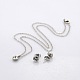 Flat Round 304 Stainless Steel Rhinestone Necklaces and Ear Studs Jewelry Sets SJEW-N017-01-1