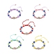 Плетеные браслеты из бисера из смолы и глаз со стразами и бисером для девочек и женщин BJEW-JB08740-03-1
