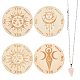 Ahademaker 4 pièces 4 style soleil et triple lune motif de déesse planche de pendule en bois DIY-GA0005-04B-1
