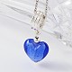 Heart Handmade Silver Foil Lampwork European Dangle Charms PALLOY-JF00076-03-1