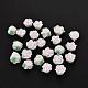 Handmade Polymer Clay 3D Flower with Leaf Beads CLAY-Q202-10mm-01-2
