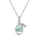 TINYSAND Sterling Silver Cubic Zirconia Family Tree Pendant Necklace TS-CN-034-1