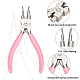 BENECREAT 6-in-1 Bail Making Pliers Carbon Steel Pink Nylon Nose Pliers 6-Step Multi-Size Wire Looping Plier for DIY Making PT-BC0001-54-2