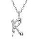 SHEGRACE 925 Sterling Silver Initial Pendant Necklaces JN914A-1