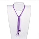 (Jewelry Parties Factory Sale)Adjustable Faux Suede Cord Lariat Necklaces NJEW-JN02538-02-4