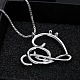 Creative Heart and Musical Note Alloy Pendant Necklaces NJEW-N0052-099-5