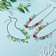 3Pcs 3 Style Strawberry & Cherry & Lemon & Leaf Resin & Glass Pendant Necklaces Set NJEW-TA00069-7