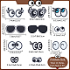 Nbeads 11 estilos ojo algodón bordado hierro en parches de ropa DIY-NB0010-15-2