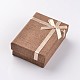 Cajas de joyas de cartón rectangular rellenas de algodón kraft con bowknot CBOX-D028-04-5