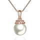 Real Rose Gold Plated Eco-Friendly Tin Alloy Czech Rhinestone Pendant Necklaces NJEW-BB08073-RG-1
