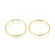 Electrophoresis Brass Clip-on Hoop Earrings KK-A146-01G-2