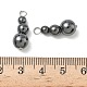 Синтетические немагнитные гематитовые круглые бусины-подвески PALLOY-JF02867-05-3