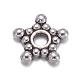 Perles intercalaires de style tibétain étoile argenté antique X-AA121-1