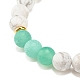 Natural Weathered Agate(Dyed) & Howlite Round Beaded Stretch Bracelet BJEW-JB08087-04-5