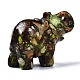 Ornamento modello elefante assemblato in bronzo naturale e diaspro imperiale sintetico G-N330-62-5