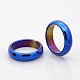 Electroplate Non-Magnetic Synthetic Hematite Wide Band Rings RJEW-J006A-M-2