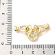 Rack Plating Brass Pave Clear Cubic Zirconia Fold Over Clasps KK-E084-29G-3