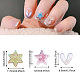 Cheriswelry 240Pcs 3 Style 3D Star & Heart & Flower/Windmill with Glitter Powder Resin Cabochons MRMJ-CW0001-01-3