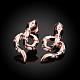 Fantastic Tin Alloy Czech Rhinestone Snake Stud Earrings EJEW-BB02412-4