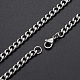Men's 201 Stainless Steel Cuban Link Chain Necklaces NJEW-T012-04B-56-S-1