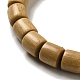 Эластичный браслет из сандалового дерева и смоляной подвески в виде кошки BJEW-B080-15-3