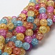 Chapelets de perles rondes en verre craquelé teinté CCG-UK0001-01-4mm-1