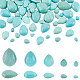 Pandahall elite 100 piezas 5 estilos fornituras artesanales teñidos de piedras preciosas turquesas sintéticas cabujones en forma de lágrima con parte posterior plana TURQ-PH0001-06-1