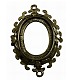 Antique Bronze Alloy Oval Wraps Cabochon Connectors Embellishments Settings X-PALLOY-B015-AB-1-1