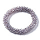 Bracelets extensibles en perles de verre transparentes à facettes BJEW-S144-002B-04-2
