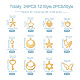 Fashewelry 24Pcs 12 Style Stainless Steel Charms STAS-FW0001-30-3