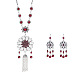 Ожерелья с подвесками в виде цветочных кисточек из сплава со стразами и комплекты серег-колец FS-WG853D3-01-1