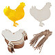 GORGECRAFT 20PCS Rooster Wooden Cutout Unfinished Wood Tags Pendants Animal Wood Slices Ornaments Hanging Sets with Hole Ropes for Crafts Wedding Christmas Birthday Themed Party Decoration Painting WOOD-WH0124-26E-1