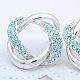 18K Real Platinum Plated Alloy Austrian Crystal Flower Stud Earrings EJEW-DD0001-29A-3