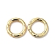 Brass Pave Clear Cubic Zirconia Spring Gate Rings KK-J301-15G-1