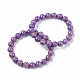 Natural Lepidolite/Purple Mica Stone Stretch Bracelets BJEW-S138-03A-02-2