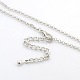 Trendy Women's Brass Long Rolo Chain Locket Pendant Necklaces X-NJEW-L066-07-3