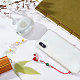 OLYCRAFT 2pcs Natural Jade Phone Charm Lotus Pod Beads Charms Phone Case Hanging Ornaments Strap Portable Hanging Lanyard Pendants for Bag Key Car View Mirror - 2 Colors HJEW-OC0001-09-5