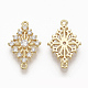 Brass Micro Pave Clear Cubic Zirconia Links ZIRC-Q021-058G-NF-2