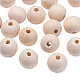 Perles rondes en bois non fini X-WOOD-Q008-14mm-LF-1