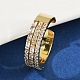 Манжеты из латуни с микро паве кубический цирконий для женщин RJEW-F182-04G-2