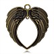Tibetan Style Wing/Heart Alloy Chandelier Component Links PALLOY-J659-32AB-3A-2