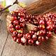 2 brins 2 couleurs imitation naturelle agate rouge du sud et brins de perles d'agate de la forêt tropicale G-SZ0001-46-3