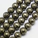 Chapelets de perles de pyrite naturelle  G-L031-14mm-03-1
