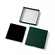 ペーパー スポンジ マット ネックレス ボックス  正方形  濃い緑  9x9x1.6cm  内径：8.3x8.3x1のCM OBOX-G018-01B-01-3