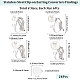 24 шт. 4 стиля фурнитуры для сережек-клипс из нержавеющей стали 304 с пластиковыми бусинами с имитацией жемчуга STAS-SC0010-46B-2