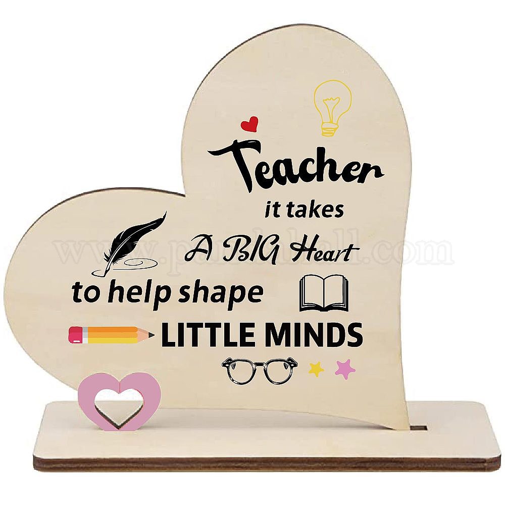Shop CREATCABIN Teacher Appreciation Gifts Heart Wood Sign Handmade