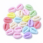 Opaque Polystyrene(PS) Plastic Beads, Cowrie Shell Shape, Mixed Color, 17x12.5x4.5mm, about 1000pcs/500g